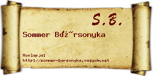 Sommer Bársonyka névjegykártya
